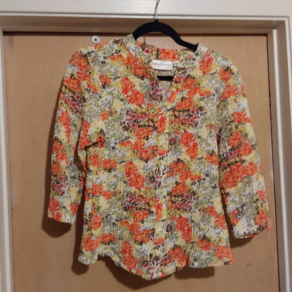 Rebecca Malone Multicolor Abstract Blouse